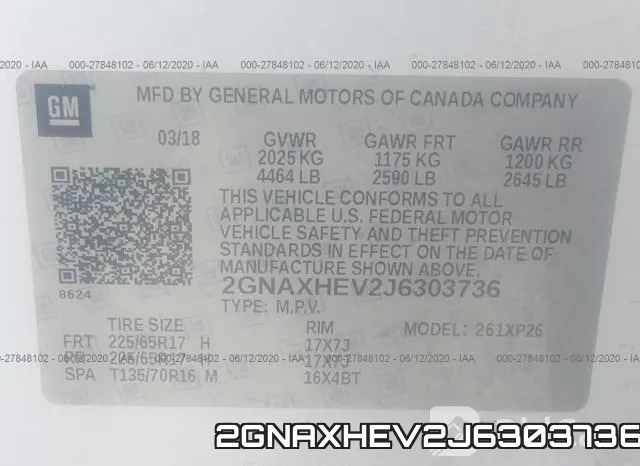 2GNAXHEV2J6303736 фото 10