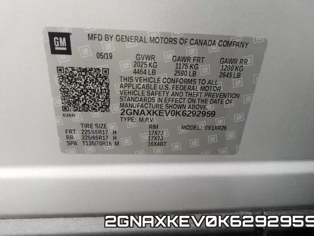 2GNAXKEV0K6292959 фото 2