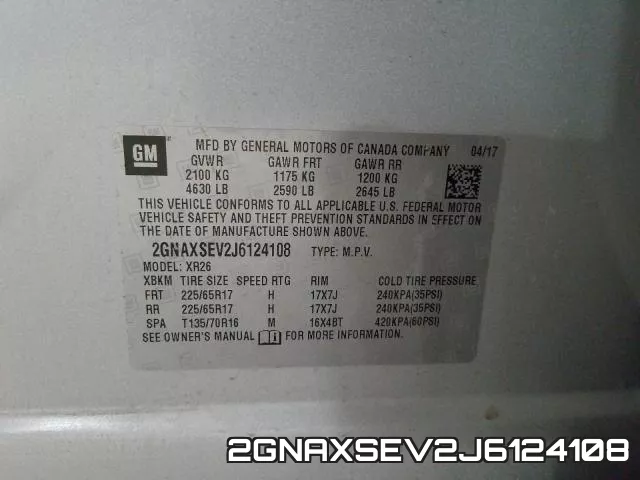 2GNAXSEV2J6124108 фото 2