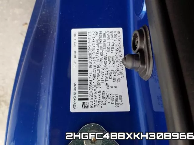 2HGFC4B8XKH308966 фото 2