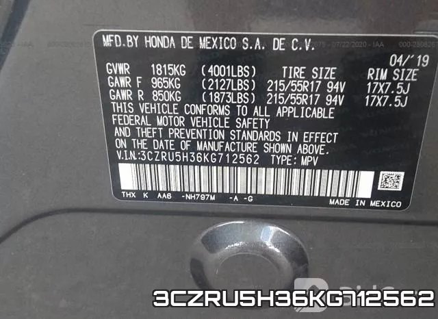 3CZRU5H36KG712562 фото 10
