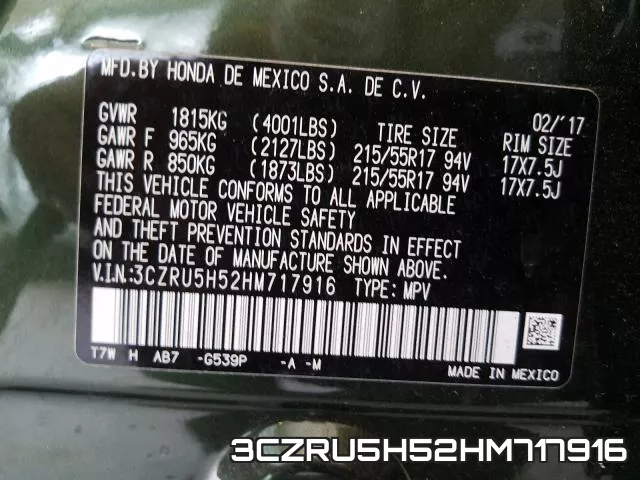 3CZRU5H52HM717916 фото 2