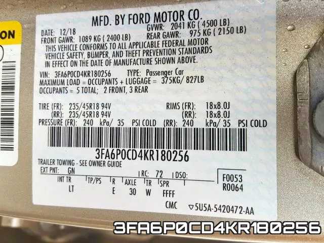 3FA6P0CD4KR180256 фото 2