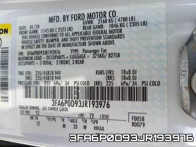 3FA6P0D93JR193976 фото 2