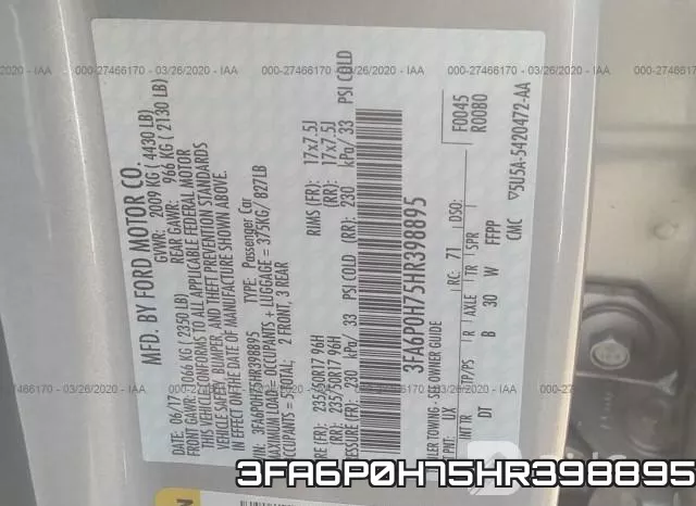 3FA6P0H75HR398895 фото 10