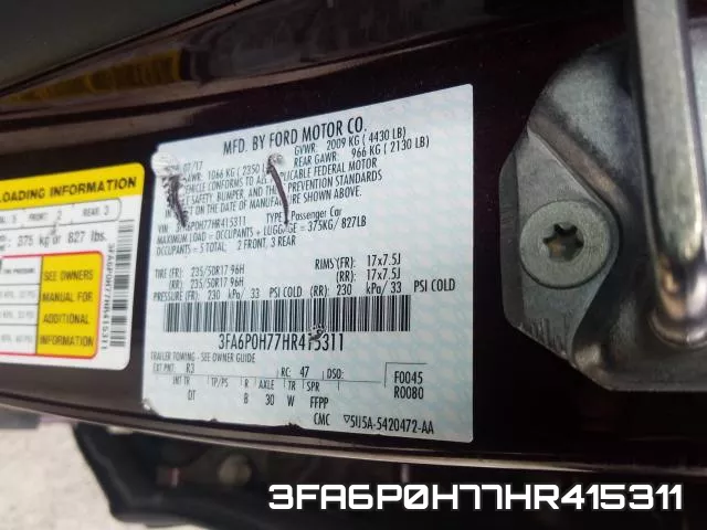 3FA6P0H77HR415311 фото 2