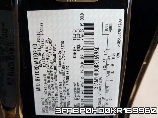3FA6P0HD0KR169960 фото 2
