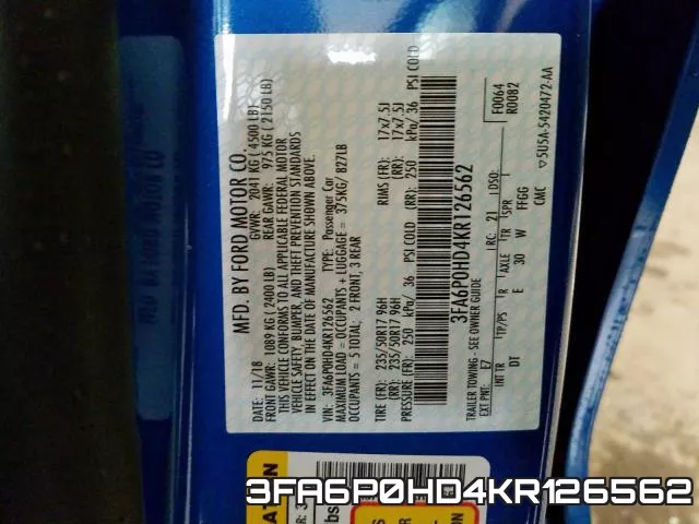 3FA6P0HD4KR126562 фото 2