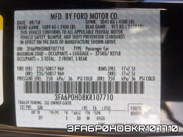 3FA6P0HD8KR107710 фото 2