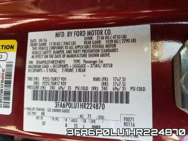 3FA6P0LU1HR224870 фото 2