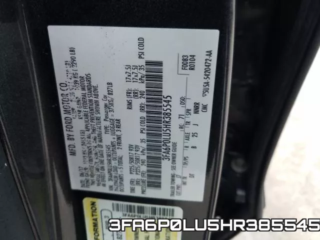 3FA6P0LU5HR385545 фото 2