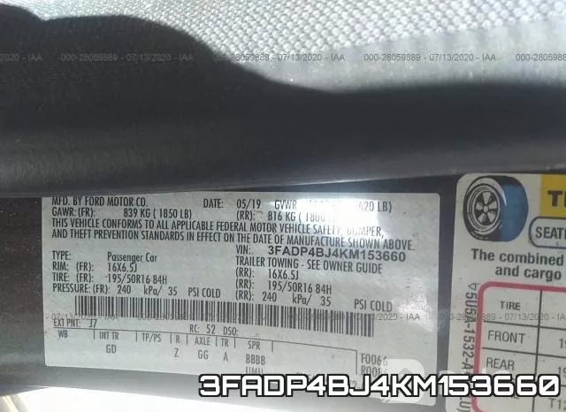 3FADP4BJ4KM153660 фото 10