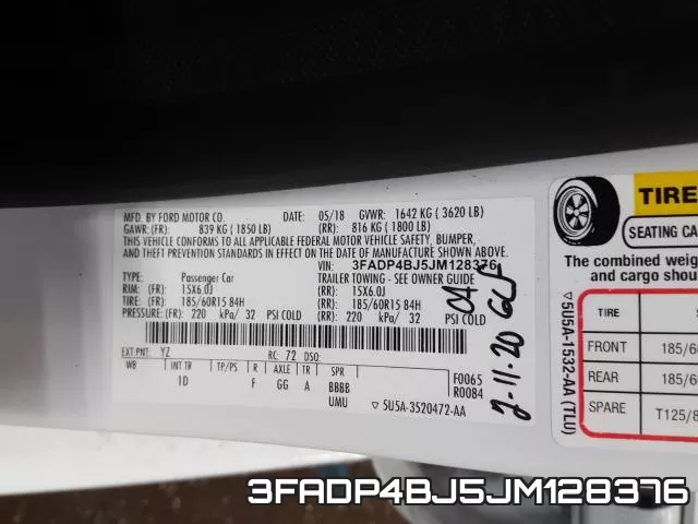 3FADP4BJ5JM128376 фото 2