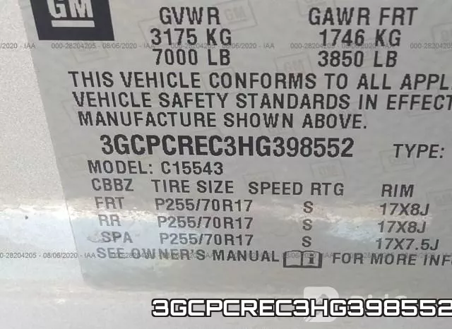 3GCPCREC3HG398552 фото 10