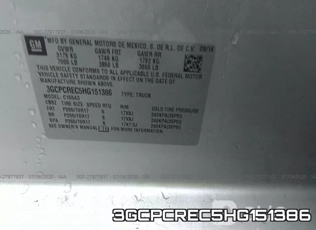 3GCPCREC5HG151386 фото 10