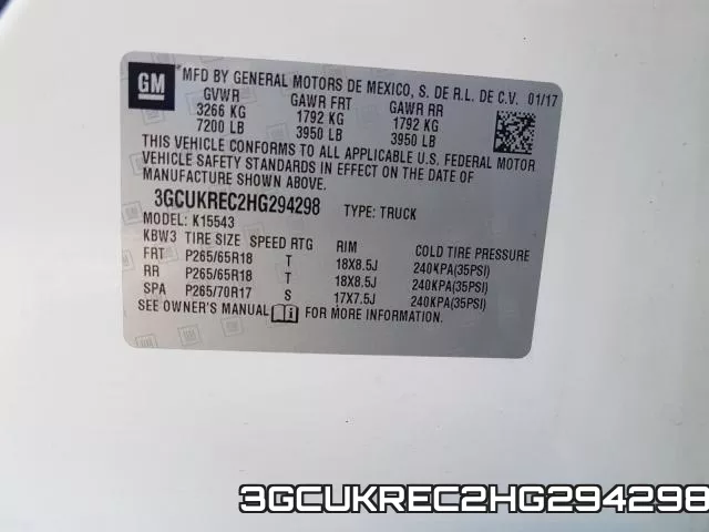 3GCUKREC2HG294298 фото 2