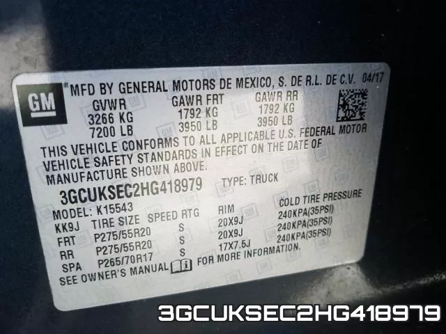 3GCUKSEC2HG418979 фото 2