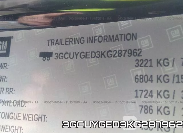 3GCUYGED3KG287962 фото 10