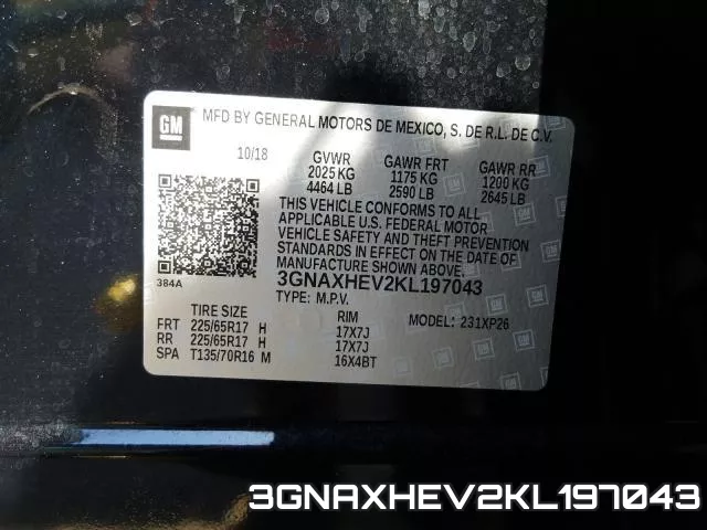 3GNAXHEV2KL197043 фото 2