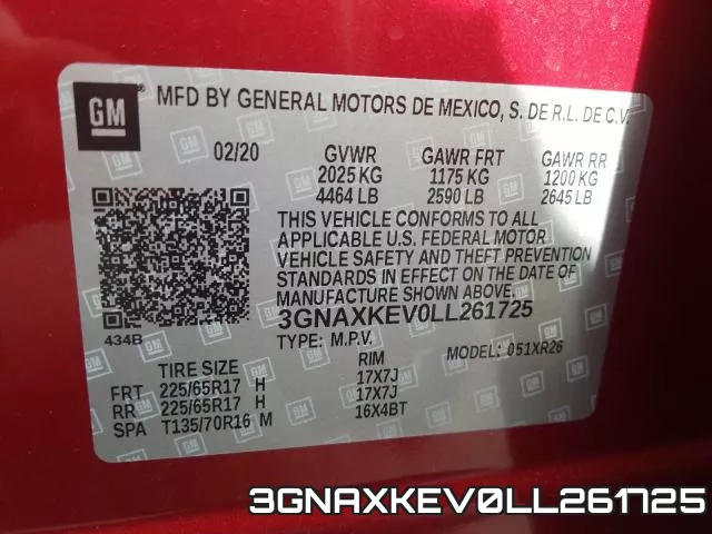 3GNAXKEV0LL261725 фото 2