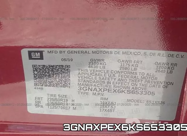 3GNAXPEX6KS653305 фото 10