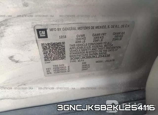 3GNCJKSB2KL254116 фото 10