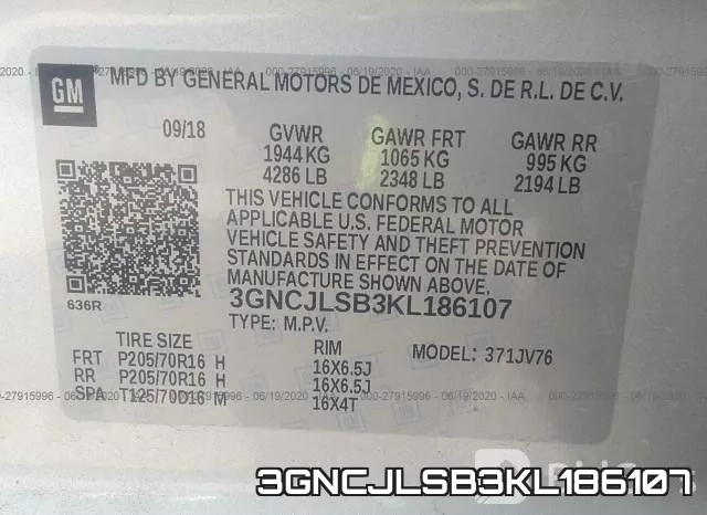 3GNCJLSB3KL186107 фото 10