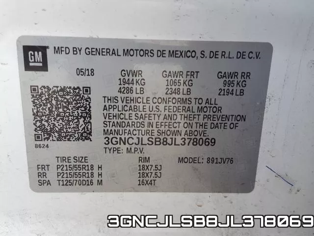 3GNCJLSB8JL378069 фото 2