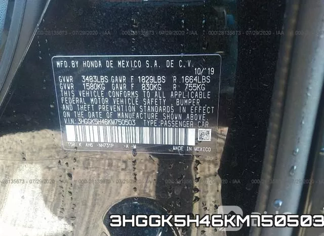 3HGGK5H46KM750503 фото 10
