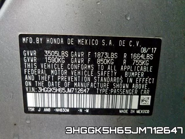 3HGGK5H65JM712647 фото 2