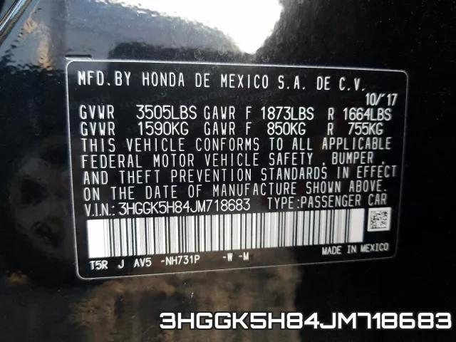 3HGGK5H84JM718683 фото 2
