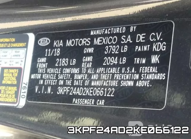 3KPF24AD2KE066122 фото 10