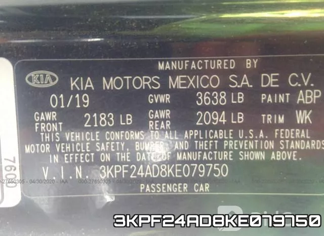 3KPF24AD8KE079750 фото 10