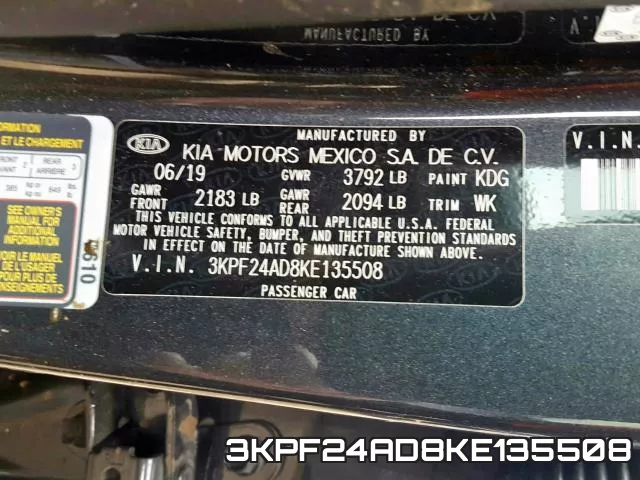 3KPF24AD8KE135508 фото 2