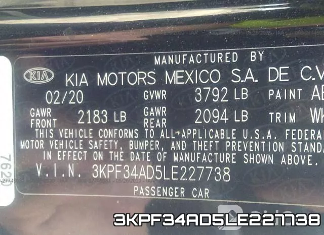 3KPF34AD5LE227738 фото 10