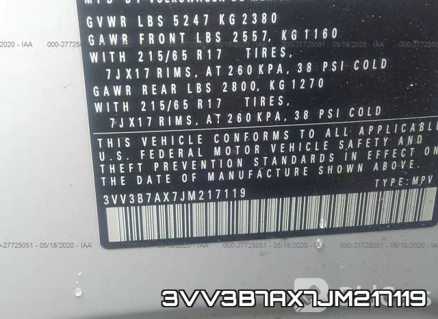 3VV3B7AX7JM217119 фото 10