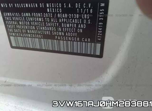 3VW167AJ0HM283881 фото 10