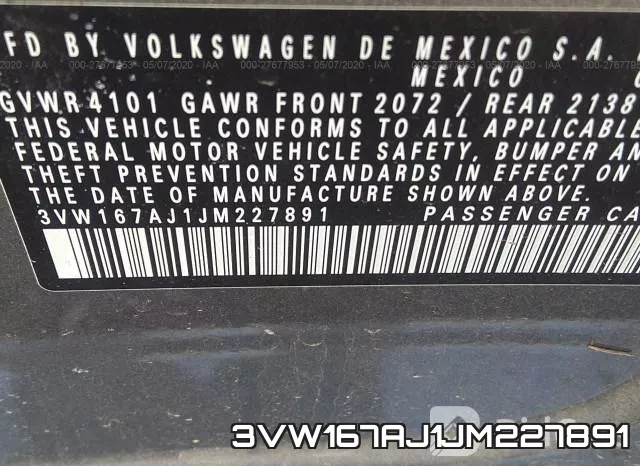 3VW167AJ1JM227891 фото 10