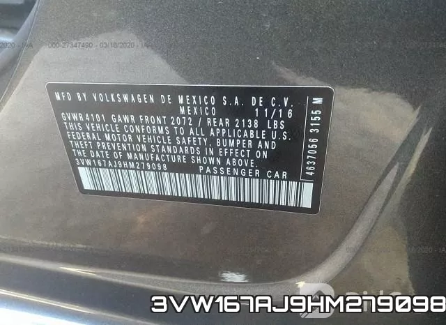 3VW167AJ9HM279098 фото 10