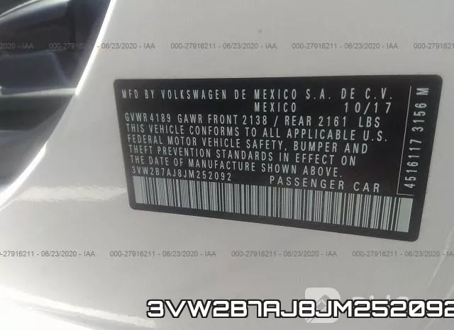 3VW2B7AJ8JM252092 фото 10