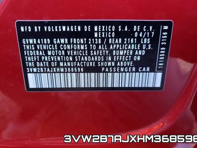 3VW2B7AJXHM368596 фото 2