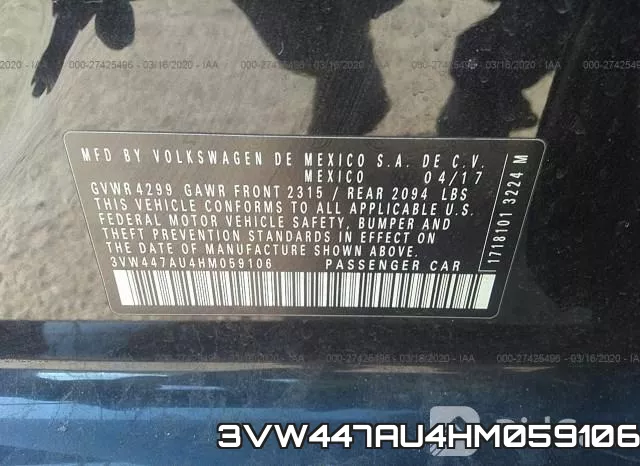 3VW447AU4HM059106 фото 10
