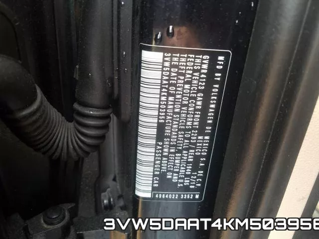 3VW5DAAT4KM503956 фото 2