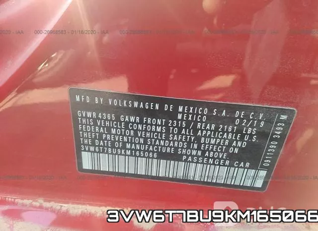 3VW6T7BU9KM165066 фото 10