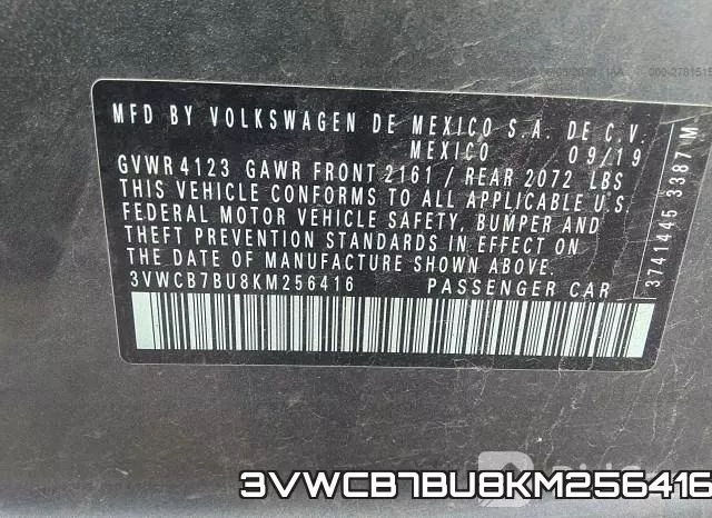3VWCB7BU8KM256416 фото 10