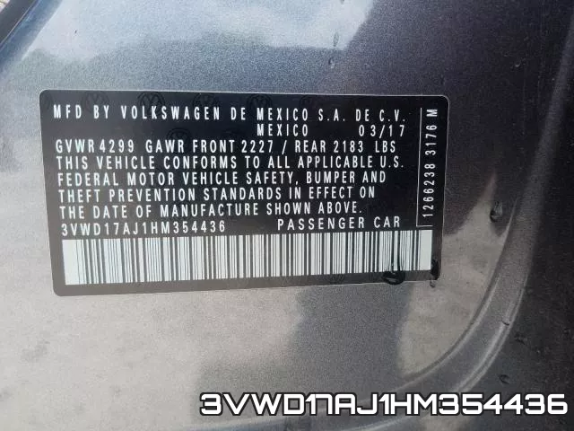 3VWD17AJ1HM354436 фото 2