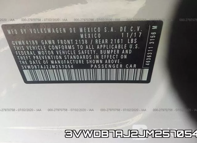 3VWDB7AJ2JM257054 фото 10