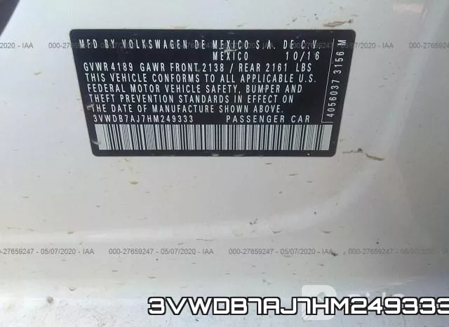 3VWDB7AJ7HM249333 фото 10