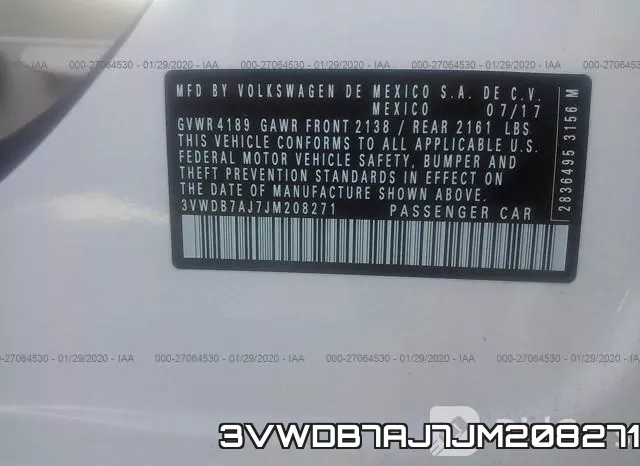 3VWDB7AJ7JM208271 фото 10