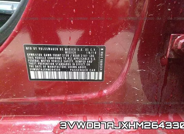 3VWDB7AJXHM264330 фото 10
